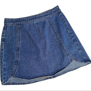 PacSun Tulip Hem Denim Mini Skirt Trendy Casual Y2K 90s Retro Style 4652